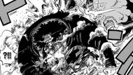 Kuma saves Bonney from Saturn's memories as seen in the One Piece manga (Image credit: Shueisha)
